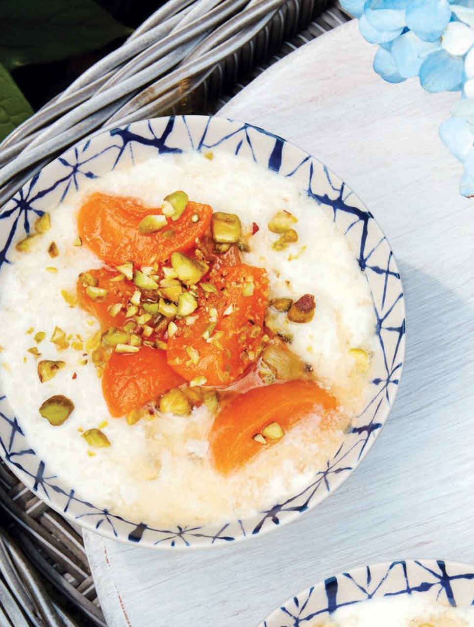 Basmati Rice Pudding with Baked Apricots & Pistachios