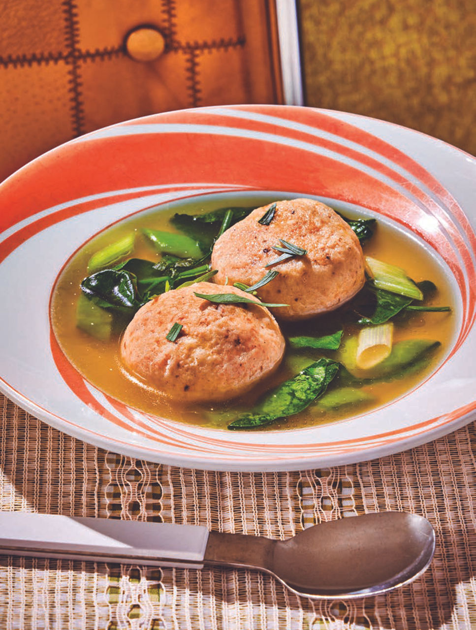 Matzoh Ball Soup with Spring Vegetables