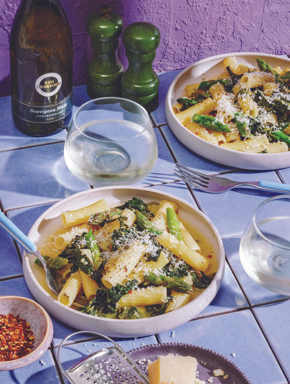 One-Pot Lemony Pasta with Spring Greens