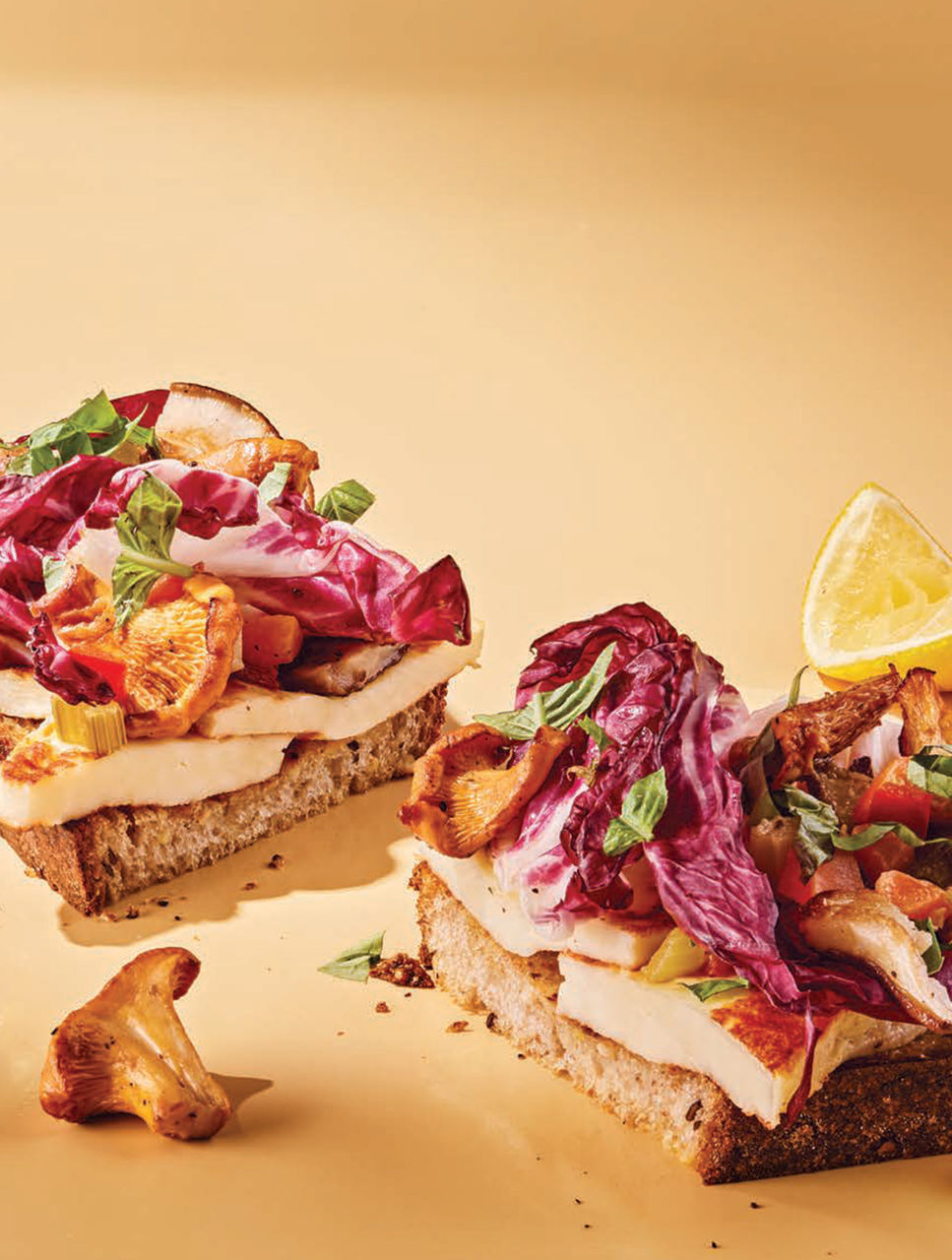 Piled-High Grilled Mushrooms and Halloumi Toast