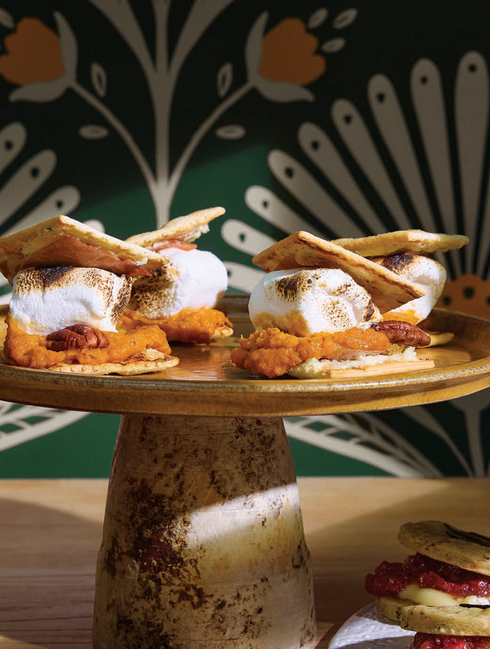 S’mores salés à la patate douce et au prosciutto confi