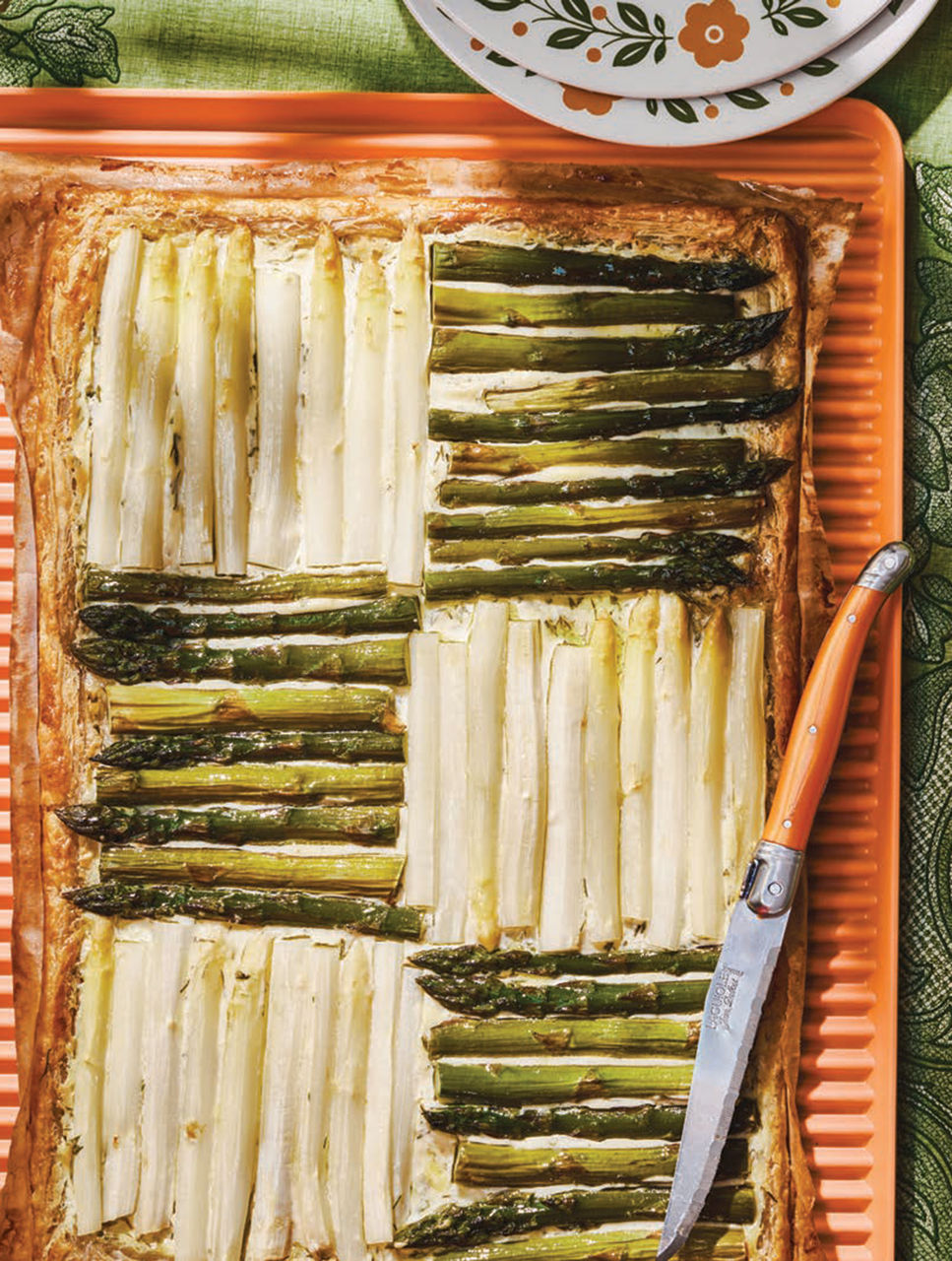 Tarte damier aux asperges