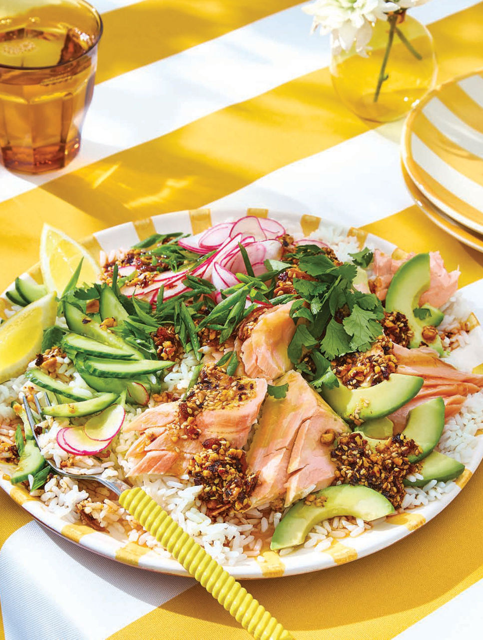 Bols de saumon poché aux agrumes 