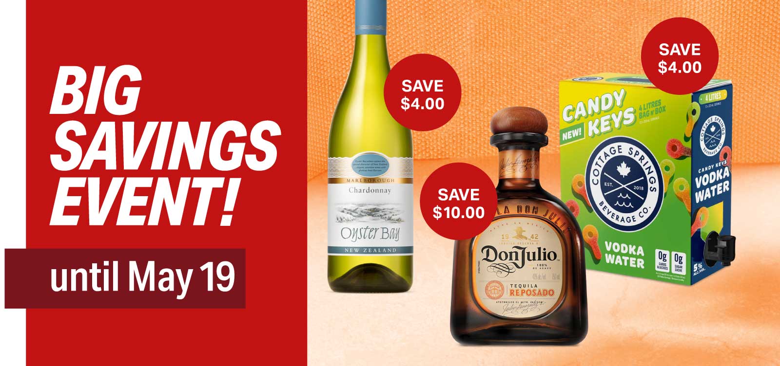 BIG SAVINGS EVENT! until May 19