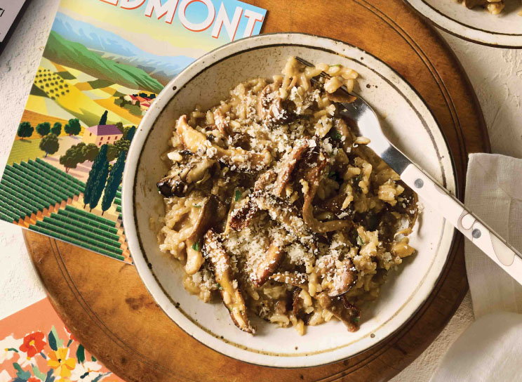 Bol de risotto aux champignons