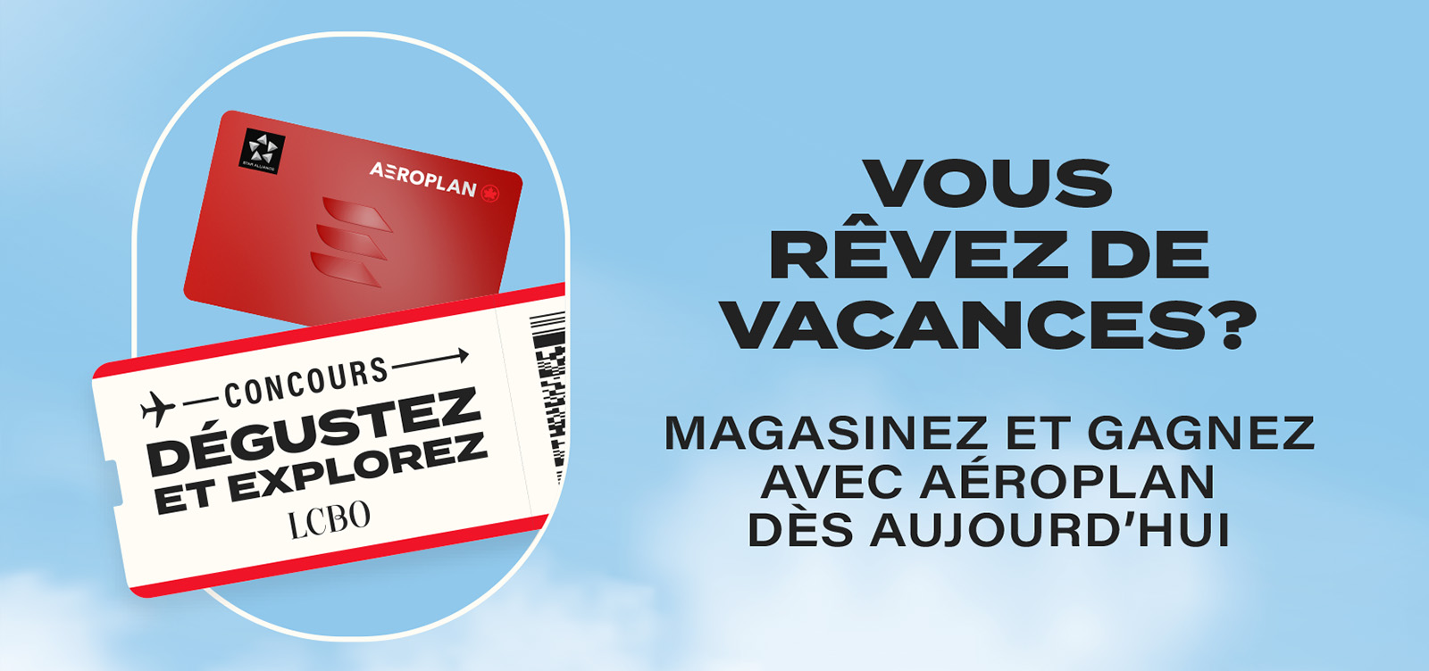 Chaque achat avec Aéroplan vous donne la chance de gagner 1 des 6 voyages de rêve.