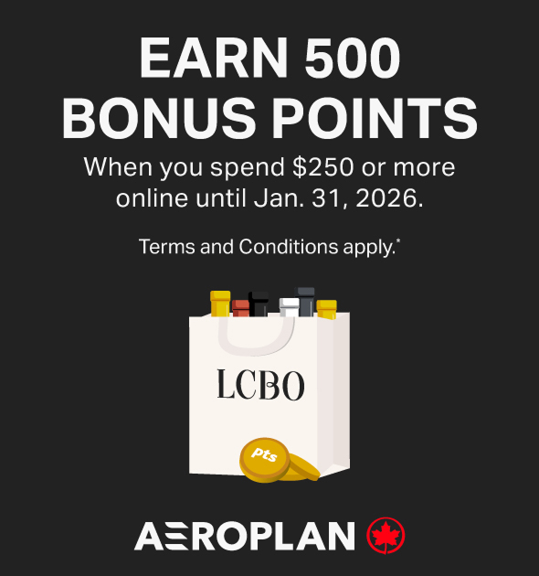 Earn 500 Bonus Points When you spend $250 or more online until Jan. 31, 2026. Terms and conditions apply.*
