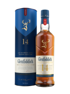 Whisky écossais Single Malt Glenfiddich Bourbon Barrel Reserve 14 ans d'âge