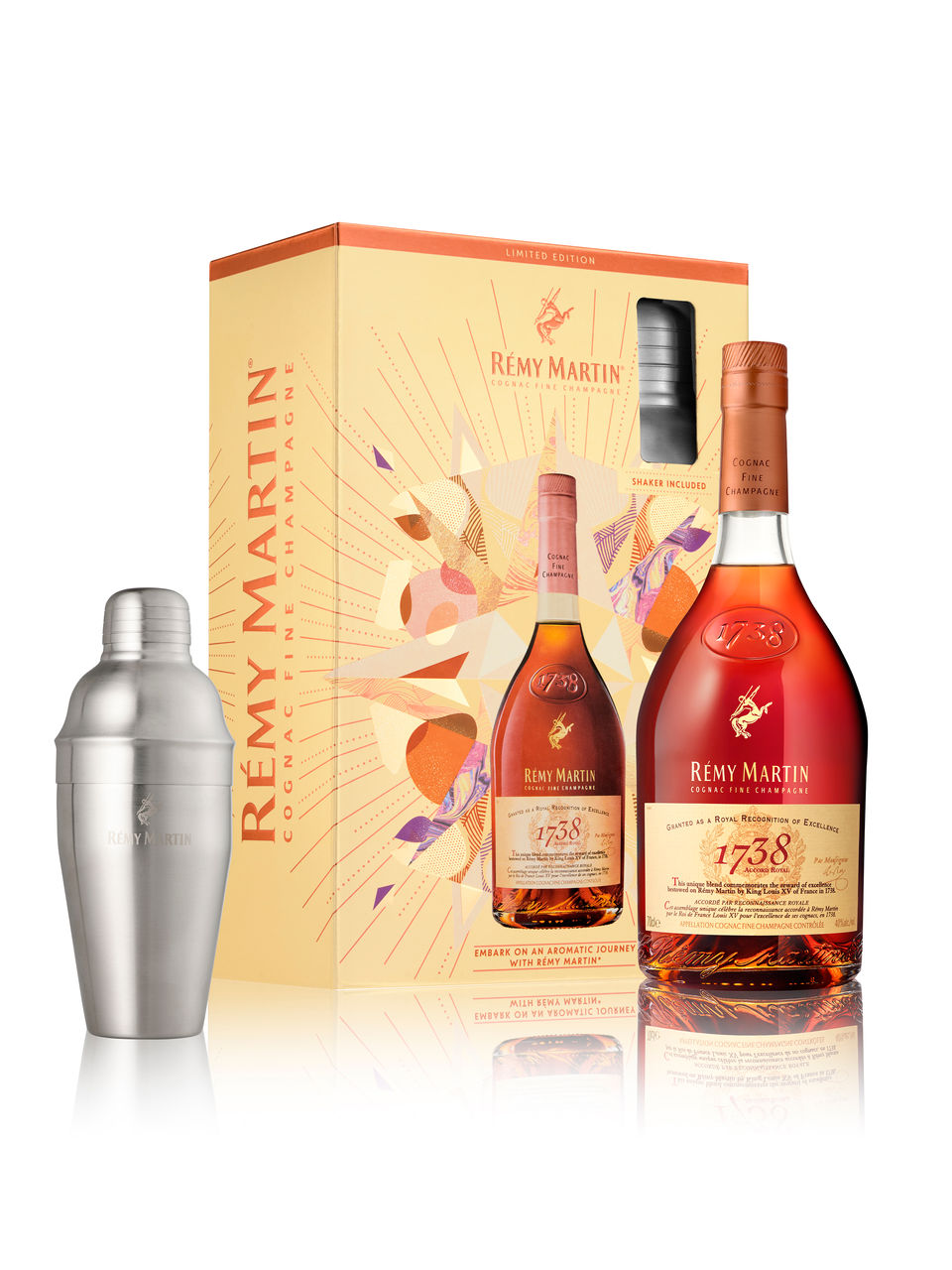Remy Martin 1738 Holiday Gift Box with Shaker