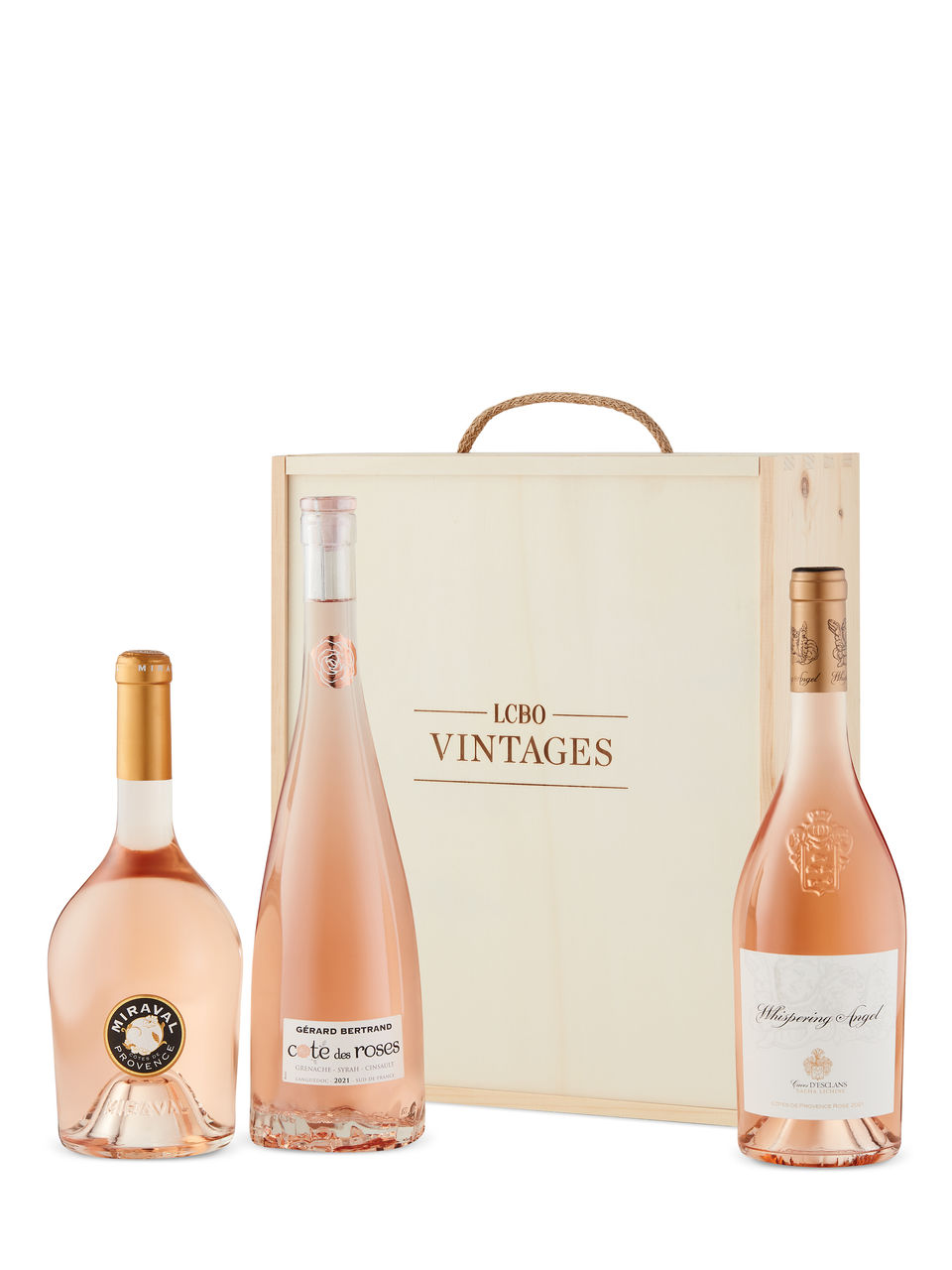 Coffret cadeau st-valentin - rectangle et vin rosé - Un grand marché