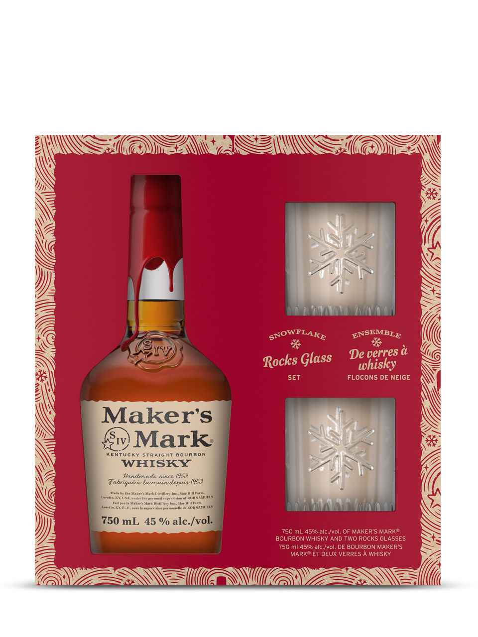Maker's Mark Limited Edition Snowflake Rocks Glass Set, 750 mL - Kroger