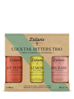 Dillon's Bitters Trio Hot Pepper Lemon and Rhubarb